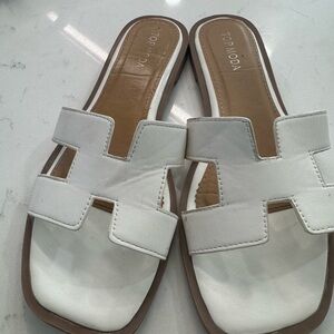 TOP Moda White Slide Sandals
